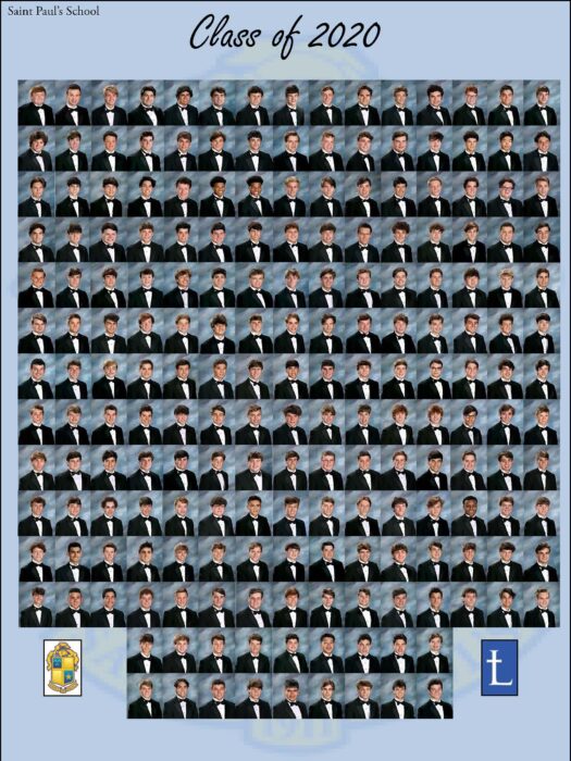 A grid of formal senior portraits labeled 